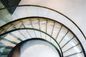 Residential Modern Curved Steel Staircase Polishing Contemporary Spiral Staircase