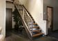 Prefab Hardwood Modern Straight Staircase Customized Steel Mono Stringer Staircase