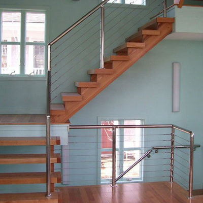 SS316 SS304 Cable Railing Systems For Decks , Metal Cable Stair Railing
