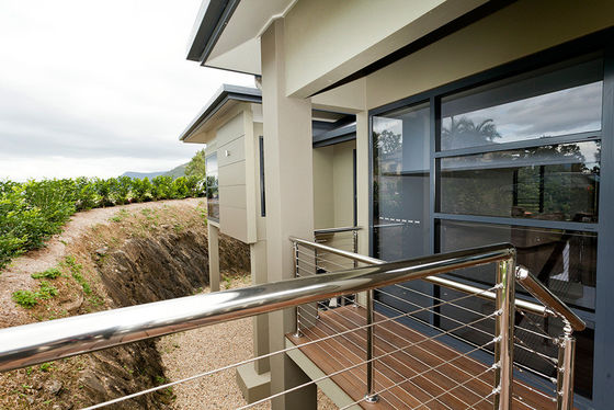 Terrace Stainless Steel Cable Railing Polished Surface Contemporary Style