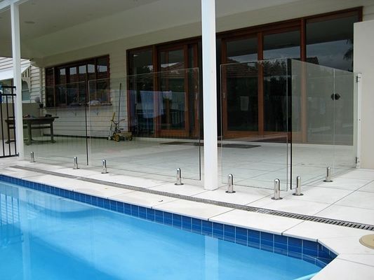 Swimming Pool Fence Spigot Glass Railing Silver Structural Glass Railing