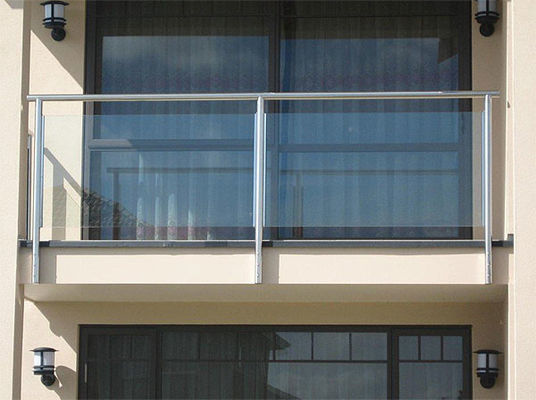 Indoor Outdoor Glass Balcony Balustrade Clear Deck Balusters Home Depot