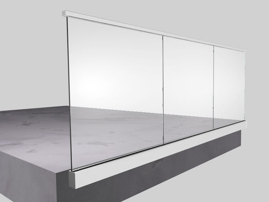 Hard Aluminum Glass Railing Frameless Balustrade Staircase Durable For Terrace