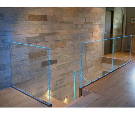 LED Glass Balustrade Aluminum U Channel Railing Durable For Stair Balcony Handrail