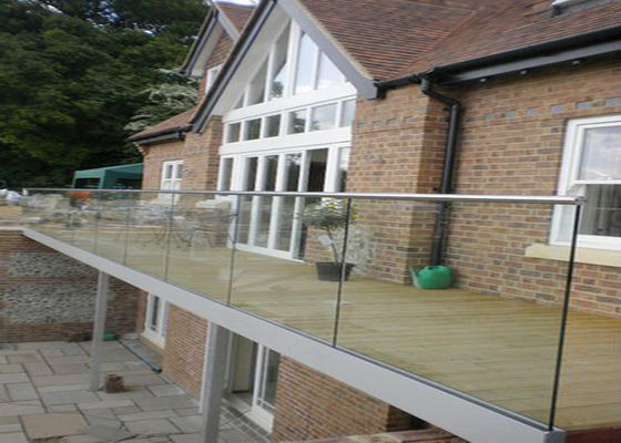 U Channel Aluminum Glass Railing Fence 12mm-21.52mm Thickness No Need Weld For Porch