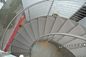 Indoor Modern Curved Staircase Curved Inox Rod Metal Stair Railing