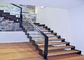Solid Wood Customized Straight Stairs Glass Railing L Shape Staircase
