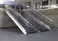 Outdoor Steel Double Stringer Straight Stairs Marble Tread Staircase