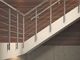 Balcony Stair Balustrade Stainless Steel Tube Railing Floor Mounted