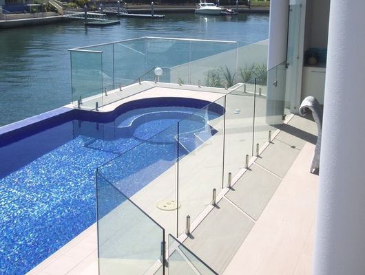 Stainless Steel Spigot Glass Railing Tempered Laminated Glass For Balcony