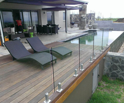Stainless Steel Spigot Glass Railing Tempered Laminated Glass For Balcony