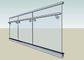 Outdoor Frameless Aluminum Glass Railing Black Glass Panel Stair Railing