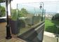 Terrace Black Glass And Steel Staircase Railing Glass Railing System For Decks