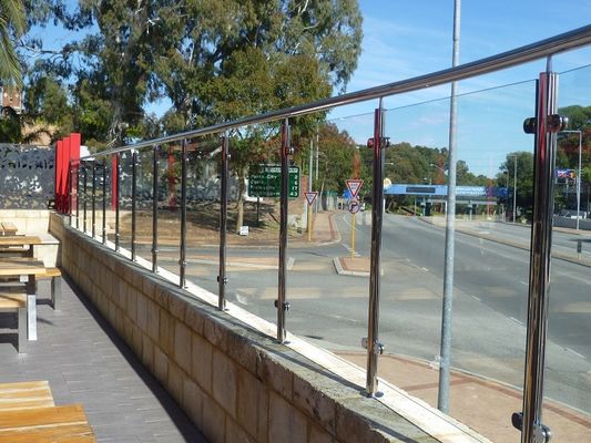 Indoor Outdoor Glass Balcony Balustrade Clear Deck Balusters Home Depot