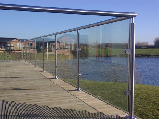 Laminated Tempered Baluster Glass Railing Prefabricated Frameless Type