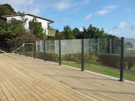 Black Aluminum Glass Glazed Balcony Balustrades Silver Easy Assembled