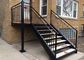 Carbon Steel Straight Flight Staircase Hot Galvanized Black Straight Stairs