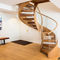 Steel Structure Curved Wooden Staircase Space Saving Spiral Staircase