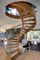 Curved Wood Residential Internal Spiral Staircase Q235B Carbon Steel Material