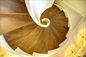 Villa Modern Prefabricated Spiral Staircase Tempered Glass Railing Walnut Tread