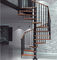 Custom Modern Staircase Classical Spiral Stairs Wood Grain Steel Structure Glass Railing Wood Step